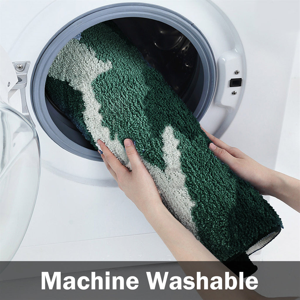 Monstera-leaf shape bath mat colorful cute bathroom decor