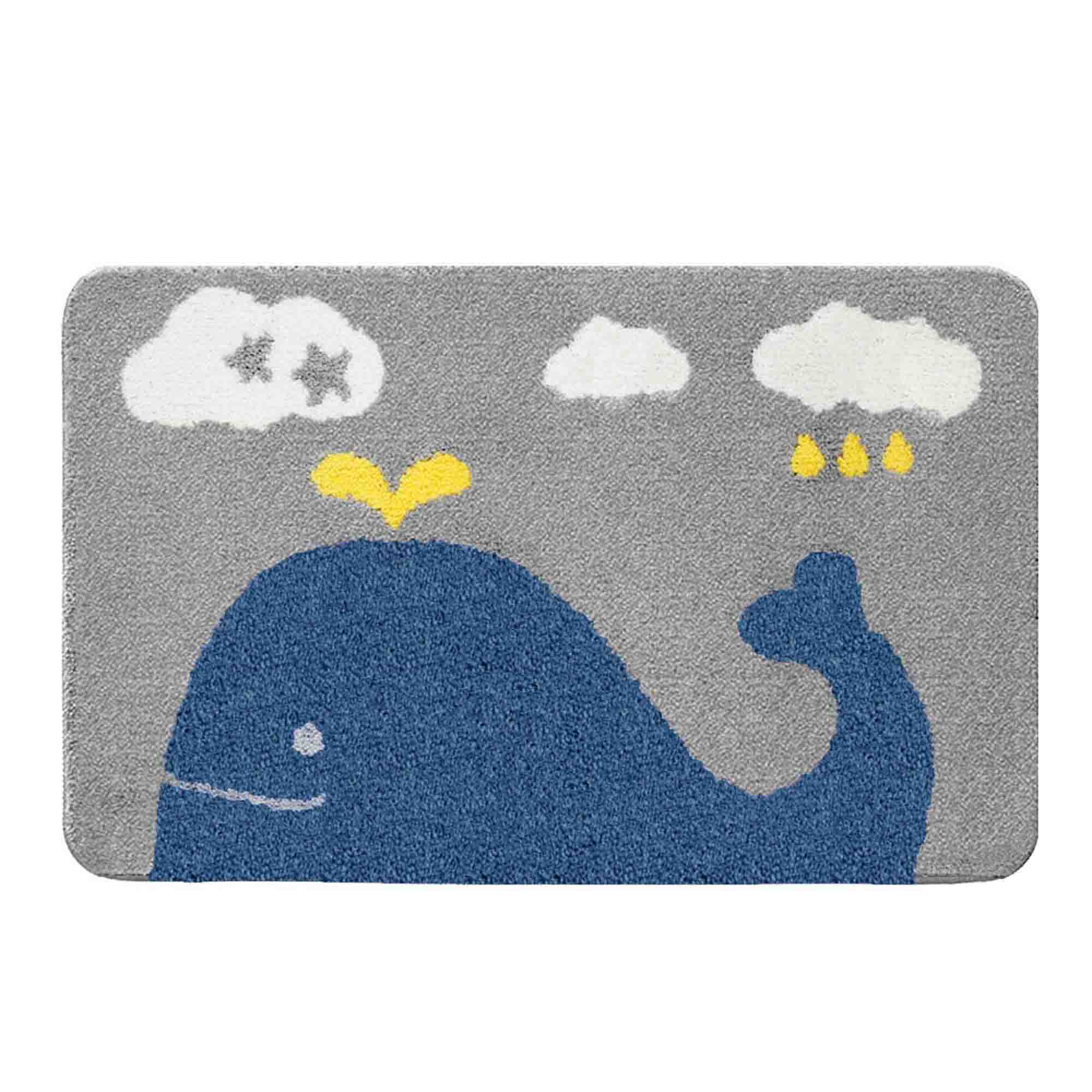 Whale bath mat colorful cute bathroom decor