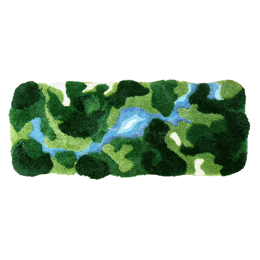 Luxury Rinver Moss Runner Rug 3d Tufted Tropical bedside mat,moss rug,bath mat cute bathroom decor