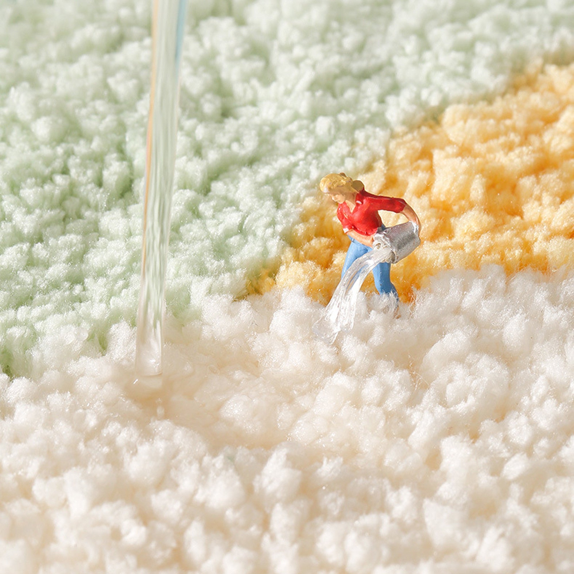 Snow mountain sunrise half round bath mat colorful cute decor bathroom rug