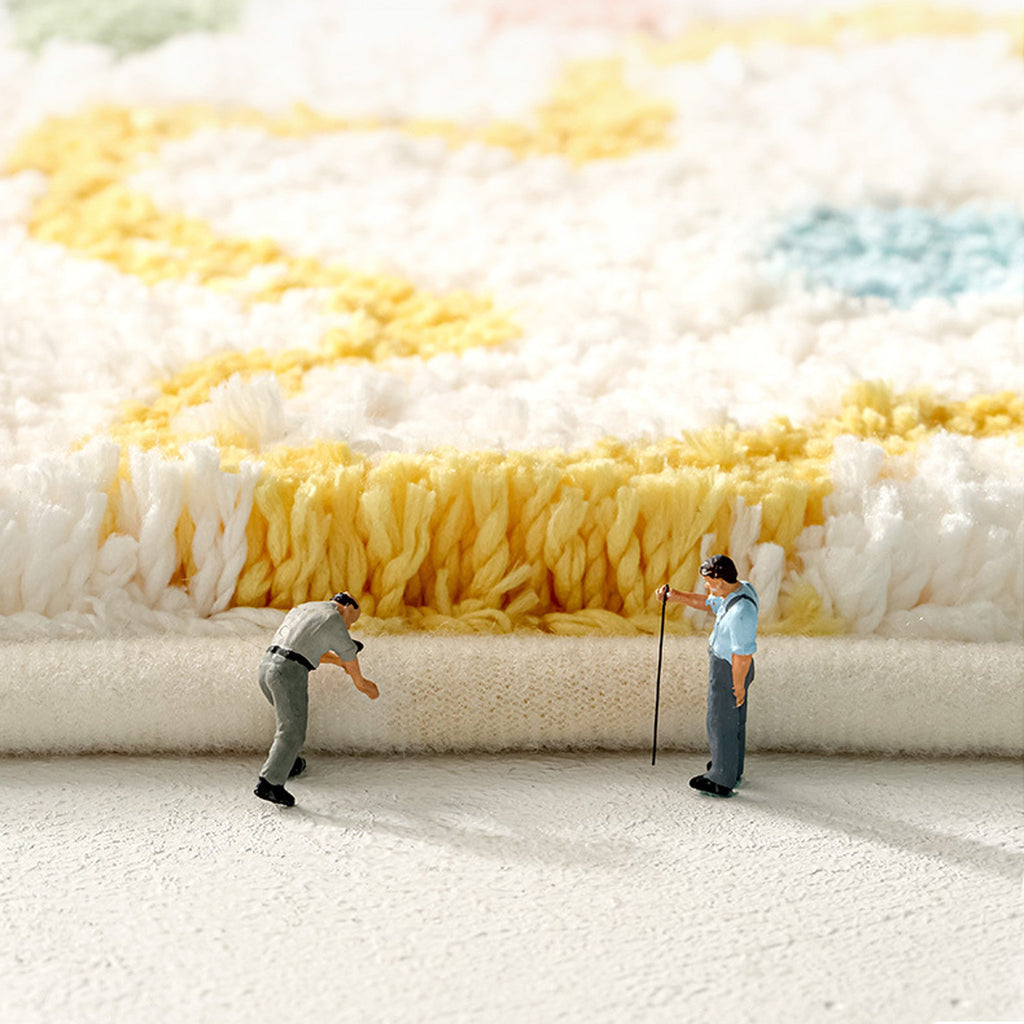 Happy flower bath mat colorful cute bathroom decor