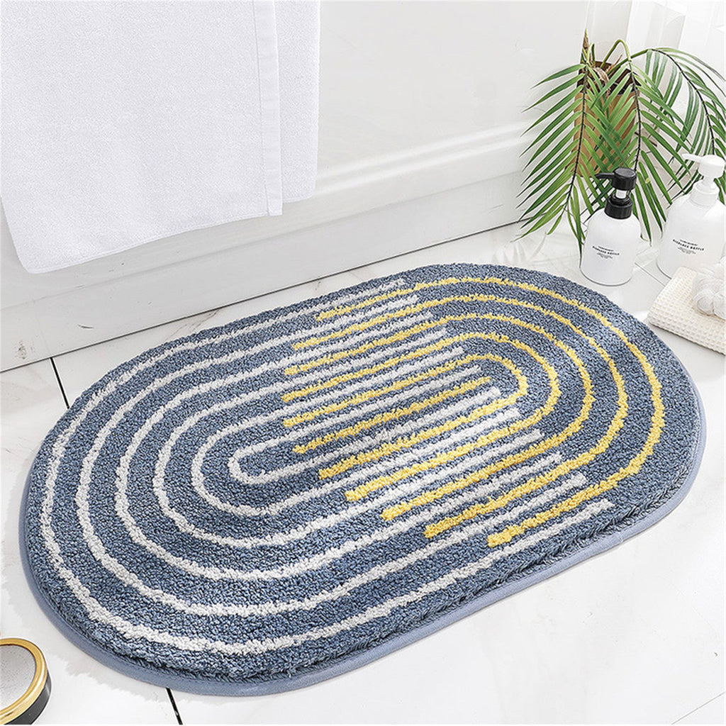 Abstract curve bath mat colorful cute bathroom decor