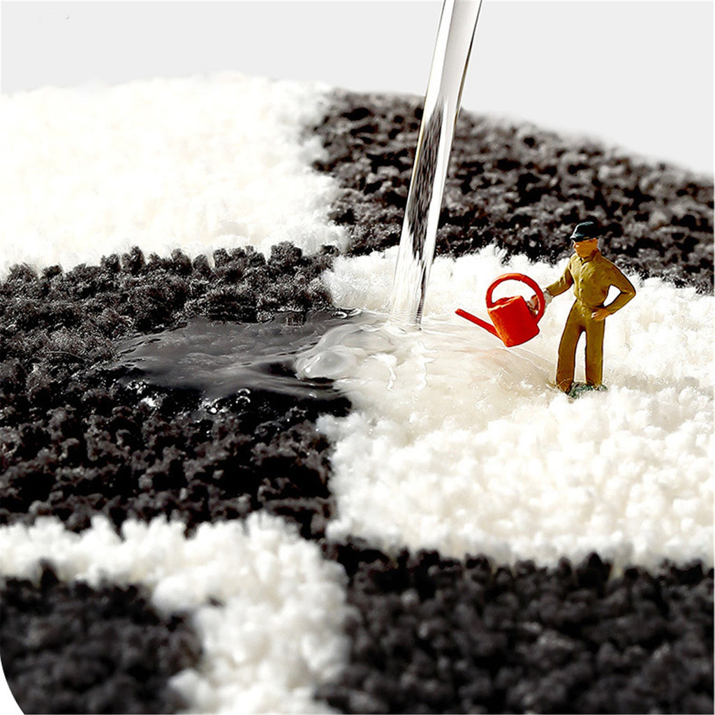 Checkerboard bath mat colorful cute bathroom decor