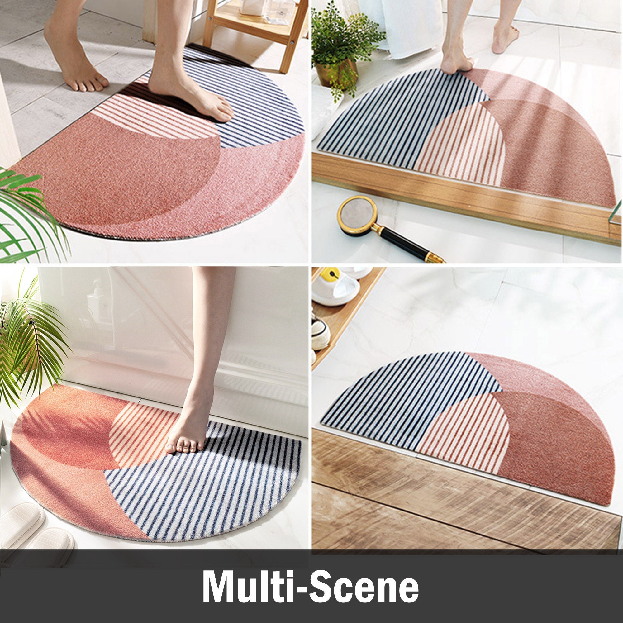 Semicircle Entrance Door Mat half Round Bath Mat Indoor Rug