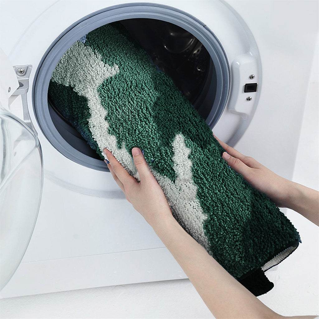 Monstera-leaf shape bath mat colorful cute bathroom decor