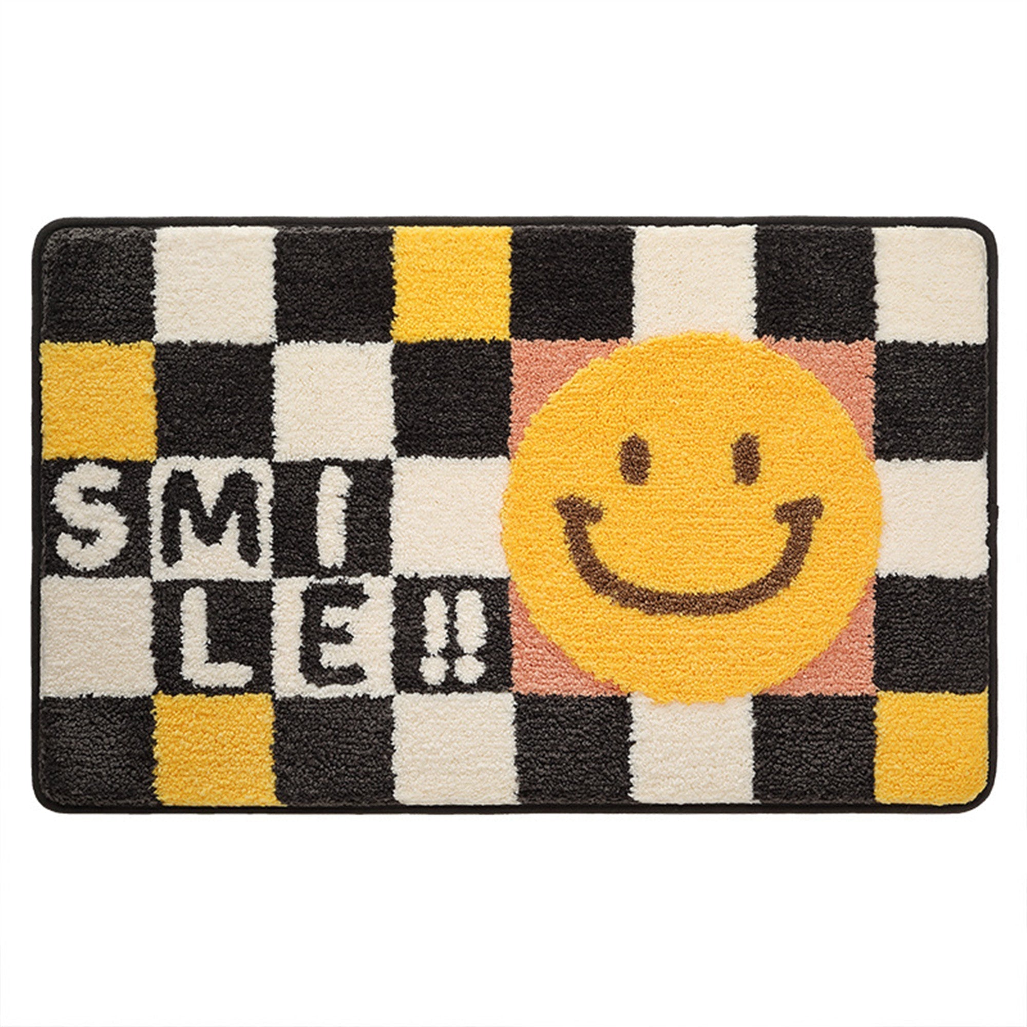 Checkerboard bath mat colorful cute bathroom decor