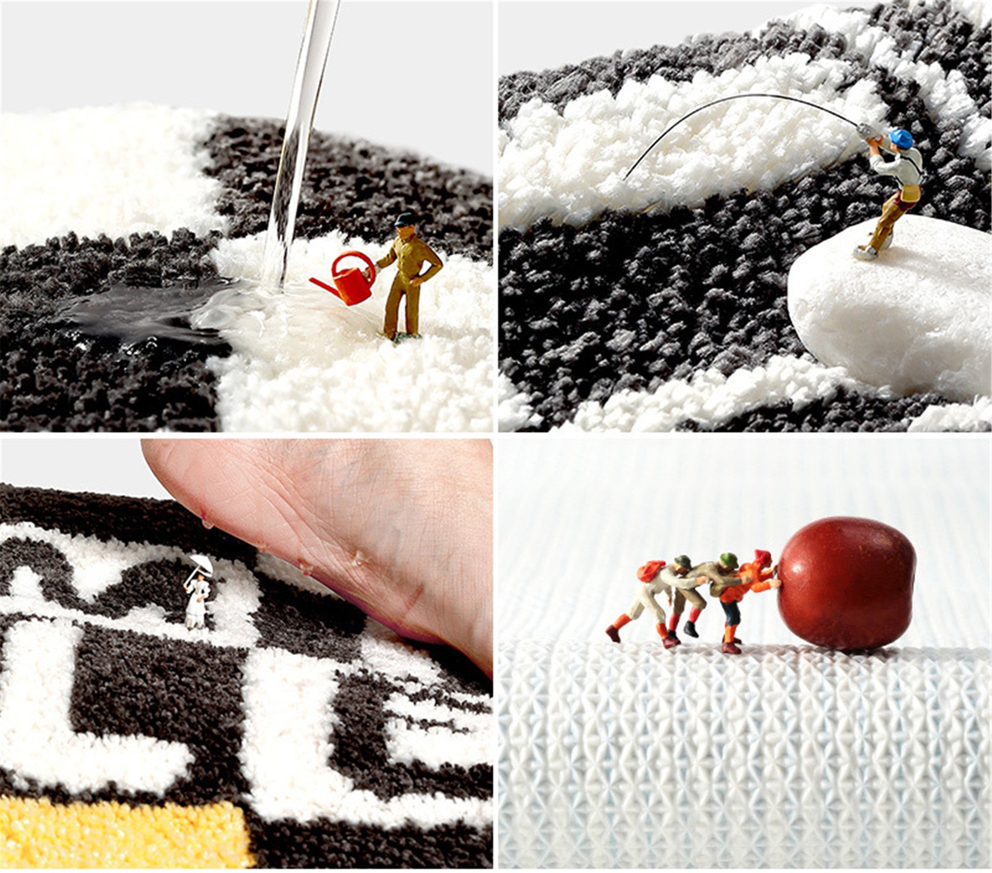 Checkerboard bath mat colorful cute bathroom decor